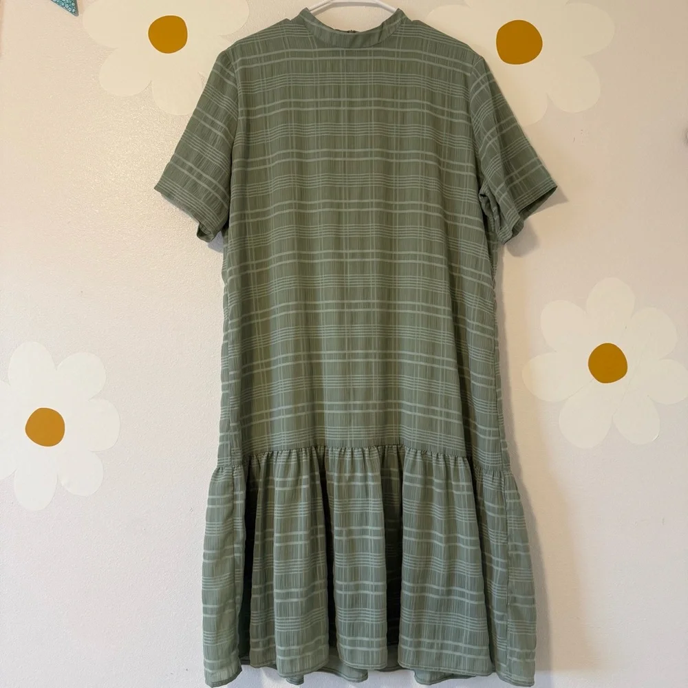 Sage Green Midi Dress with Ruffle Hem